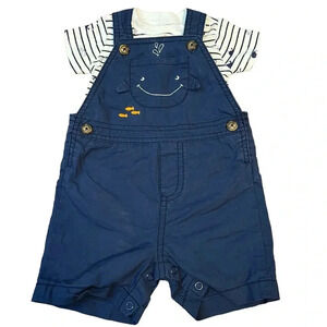 Carter's Baby Navy Whale Nautical Bib & Bodysuit Set‎ 6M